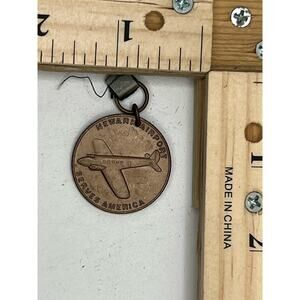 Vintage Newark Airport Airplane Medal “Serves America” Collectible Token